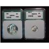 274. ANI slabbed 1964D Dime MS68FSB & 1963P Half MS66FBL