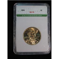285. 2004 P Sacagawea Dollar ENGS slabbed MS 70.