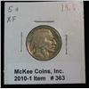 363. 1916 P Buffalo Nickel. EF Est. Value $13.50