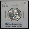 398. 1956 P Washington Quarter. MS 65.