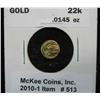 Image 1 : 513. 1865 Maximillian Mexico Gold 22K Coin. Contains .0145 oz.
