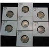 Image 1 : 576. 1916D, S, 17D, 18D, S, 19D, & S Buffalo Nickels. Restored dates.  