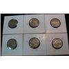 Image 2 : 584. 1916S, 17D, 18D, 19S, & (2) 20D Buffalo Nickels. Restored dates.  