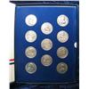 Image 2 : 593. 1973 America's First Medals 11-Piece Set in blue book. Pewter.