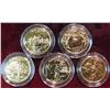 Image 1 : 650. (5) Different 1999 Statehood Quarters. All with 24K Gold overlay & encapsulated.