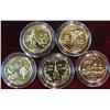 Image 1 : 651. (5) Different 2000 Statehood Quarters. All with 24K Gold overlay & encapsulated.
