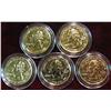 Image 2 : 651. (5) Different 2000 Statehood Quarters. All with 24K Gold overlay & encapsulated.