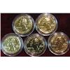 Image 2 : 653. (5) Different 2002 Statehood Quarters. All with 24K Gold overlay & encapsulated.