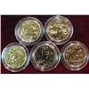 Image 1 : 655. (5) Different 2004 Statehood Quarters. All with 24K Gold overlay & encapsulated.