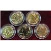 Image 2 : 655. (5) Different 2004 Statehood Quarters. All with 24K Gold overlay & encapsulated.