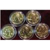 Image 2 : 656. (5) Different 2005 Statehood Quarters. All with 24K Gold overlay & encapsulated.
