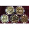Image 1 : 657. (5) 2006 Statehood Quarters. All with 24K Gold overlay & encapsulated.