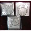 Image 1 : 720. (3) Cast Replicas of C.S.A. Half Dollar; Pillar Dollar; & 1804 Bust Dollar.