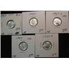 Image 1 : 738. 1947P, 57P, D, 59P, & 60P Roosevelt Dimes. Unc-BU.