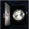 Image 1 : 740. 2002 W Proof Silver American Eagle Dollar in original case as issued.