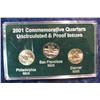 Image 1 : 748. 2001 P, D, S BU & Proof Rhode Island Statehood Quarter Set. Encased.
