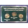 Image 1 : 749. 2001 P, D, S BU & Proof Vermont Statehood Quarter Set. Encased.