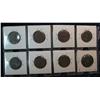 Image 2 : 830. 1903, 06, 08, 09, 10, 13, 16 & 18 Canadian Lage Cents. VG-EF.