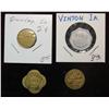 Image 2 : 873. (4) Iowa Trade Tokens, (2) Solon, Vinton & Dunlop.