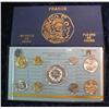 Image 2 : 1086. 1978 France 9-Coin Proof Set.With Silver 50-Francs. Original as Issued.