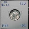 Image 1 : 1237. 1917P Mercury Dime. Gem BU FSB.