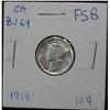 Image 1 : 1239. 1919P Mercury Dime. Gem BU. FSB.