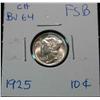 Image 1 : 1243. 1925P Mercury Dime. Gem BU. FSB.