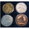 Image 1 : 1285. Set Of 4 Assorted 3" Coin Replica's