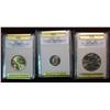1306. 1996S SGS-Pr-70 Roosevelt Dime, 2001D SGS-MS70 Kennedy Half & 2002P Sacagawea $ SGS-MS70.