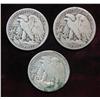 Image 2 : 1322. 1918P, 35P & 42P Walking Liberty Halves.