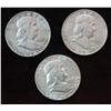 1324. 1949P, 50D & 51P Franklin Half Dollars.