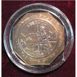 1507. California Pioneer Days Souvenir $50 Gold Slug Facsmile.