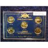 Image 1 : 1534. 2001 D Gold Plated State Quarter Set,In Display Case.