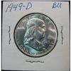 Image 1 : 1587. 1949D Franklin Half. BU.