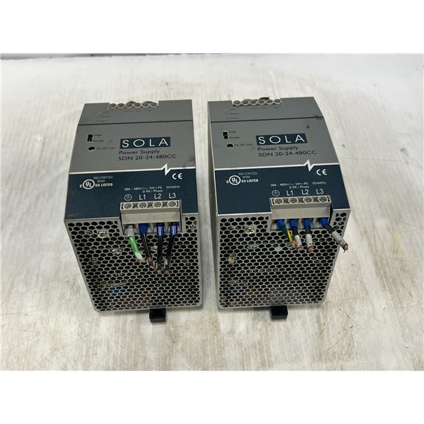 (2) Sola #SDN 20-24-480CC Power Supplies