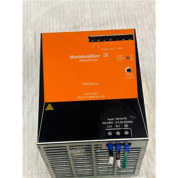 Weidmuller #PRO ECO 480 W 24V 20A / #1469510000 DIN-Rail Power Supply