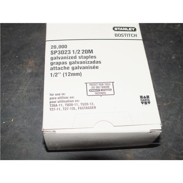9 Boxes Of 1/2" 20m Galvanized Staples