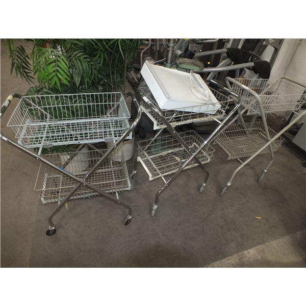 3 Small Carts On Wheels