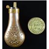 Image 1 : SMALL BRASS FLASK & ANTIQUE PERCUSSION CAP TIN.