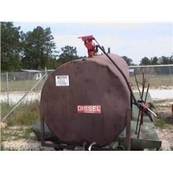 600 GALLON FUEL TANK W/ELECTRIC PUMP (MTD) ON