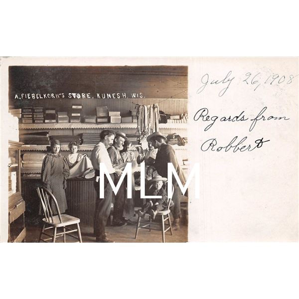 A. Fiebelkorn's Store Interior Kunesh, Wisconsin Photo PC