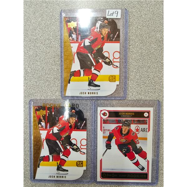 Three Josh Morris rookie cards