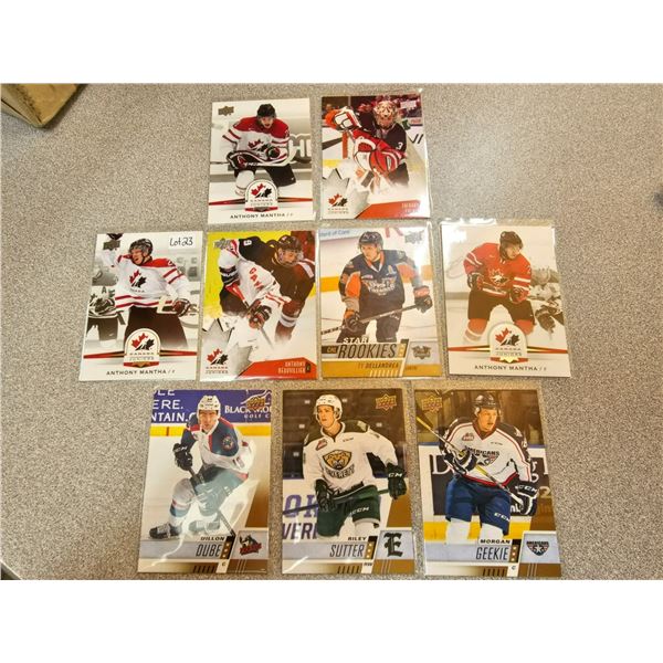 Lot of 9 Junior cards