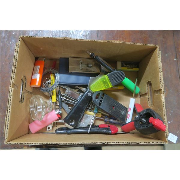 assorted lot of scrapers, nail clippers, screwdrivers, etc.