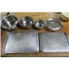 Image 1 : baking sheets, mixing bowls and steamer tray