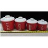 Vintage Red & White Canister set