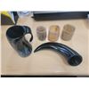 Image 1 : epoxy horn mug, 3 cups + horn