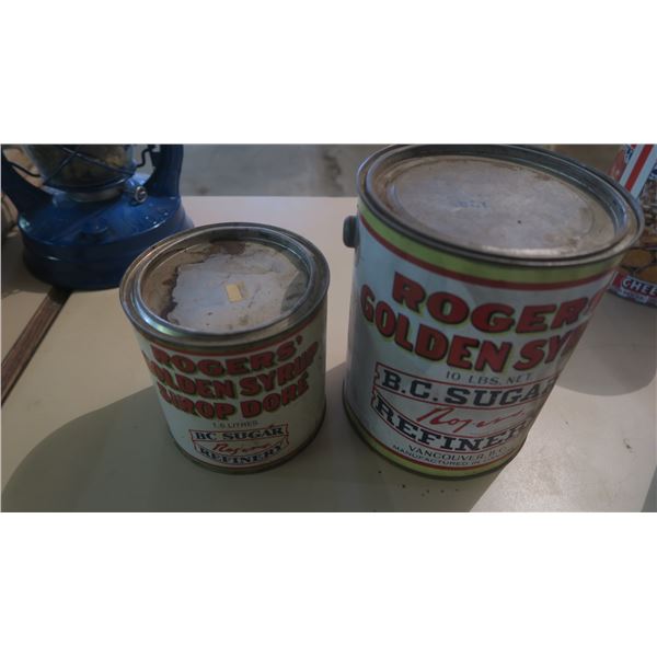 2 rogers syrup tins