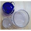 Image 1 : Cobalt Blue Serving Dish + 2 Crystal Dishes