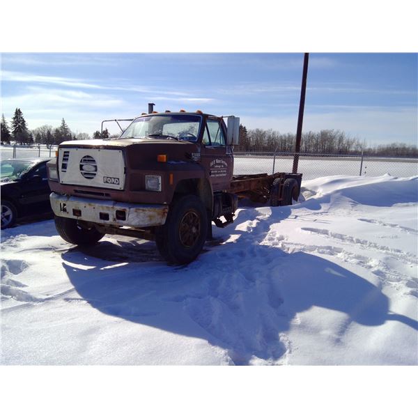 1990 Ford Diesel F800 cab and chassis VIN 1FDYK54PXMVA18061 SK REG throttle cable seized, runs, auto